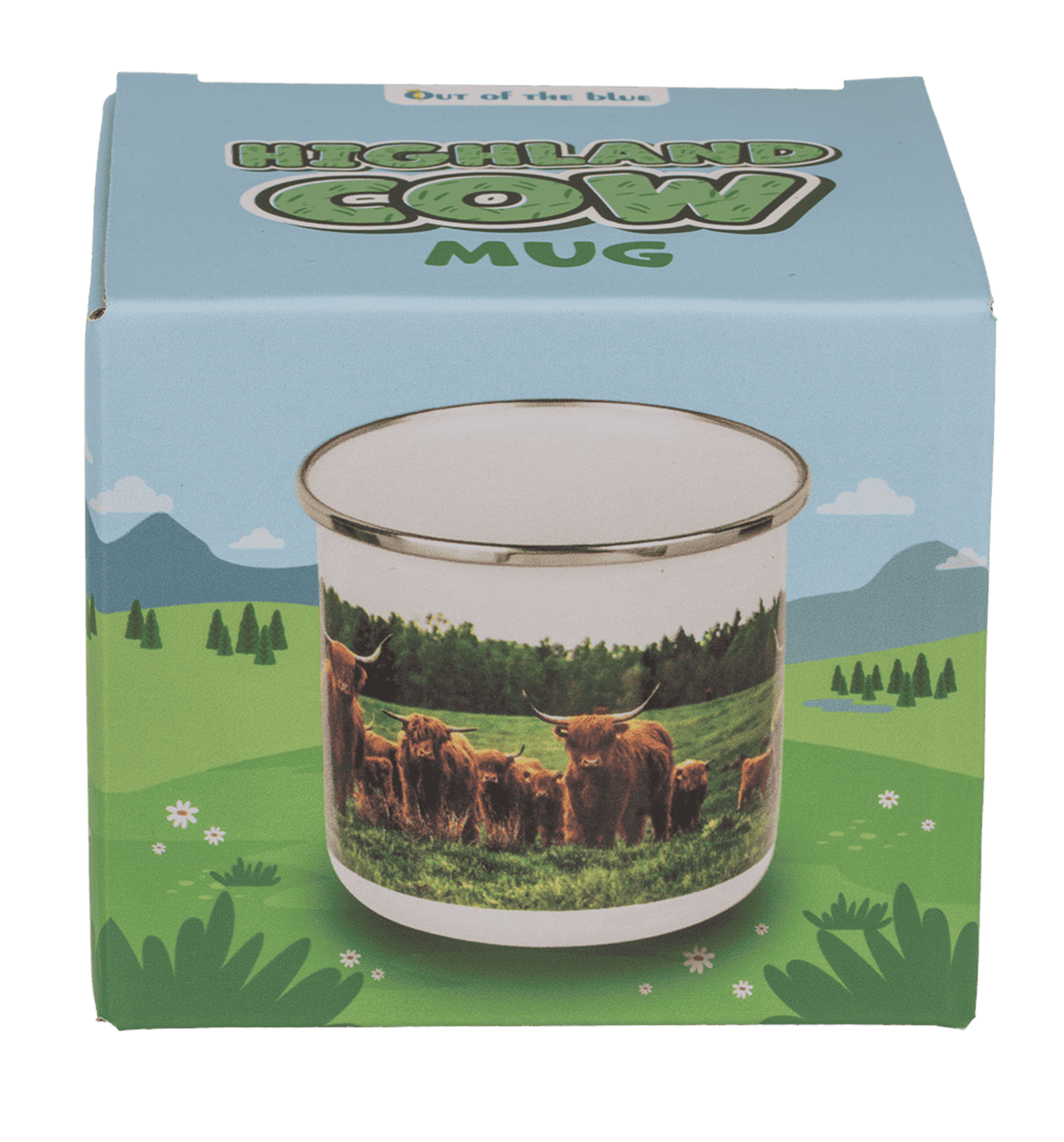 Becher Emaille Highland Kuh 350 ml