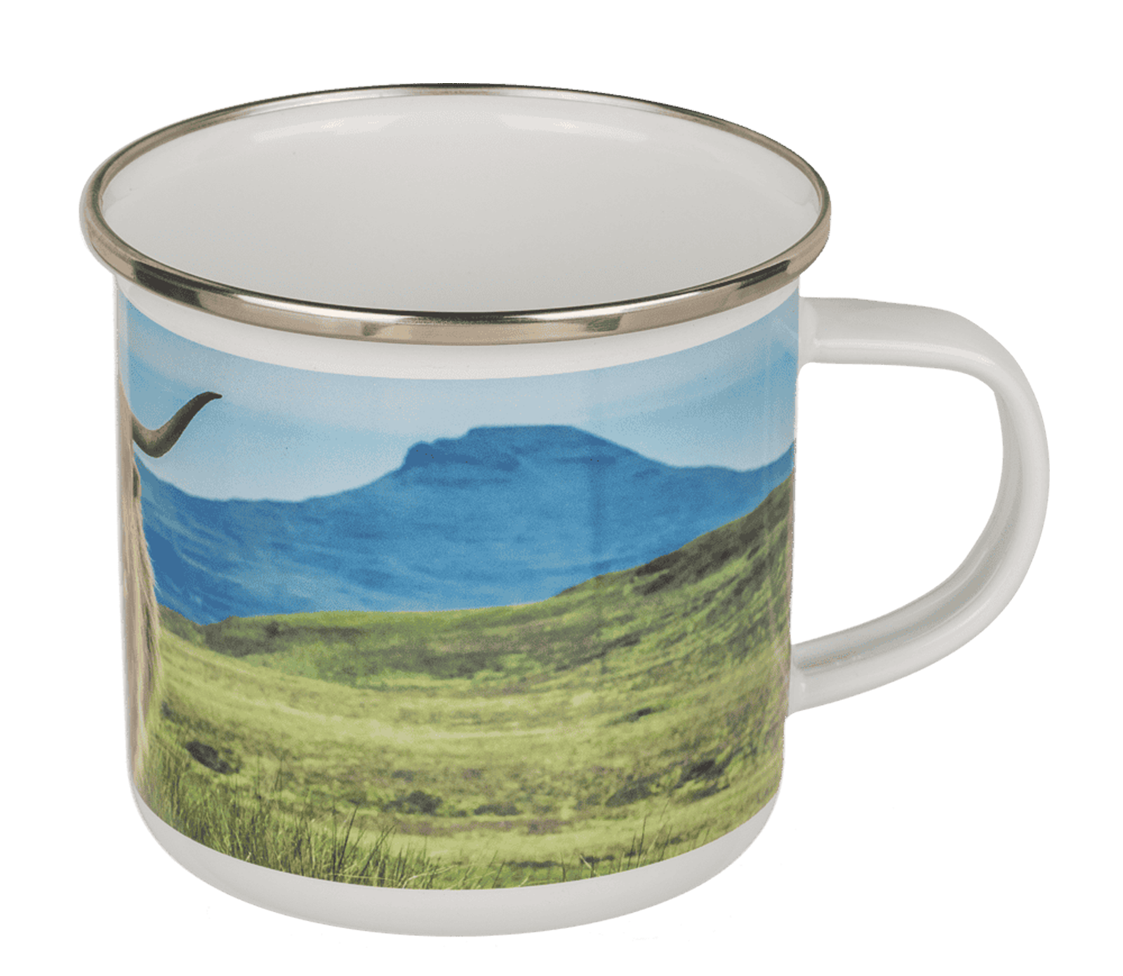 Becher Emaille Highland Kuh 350 ml