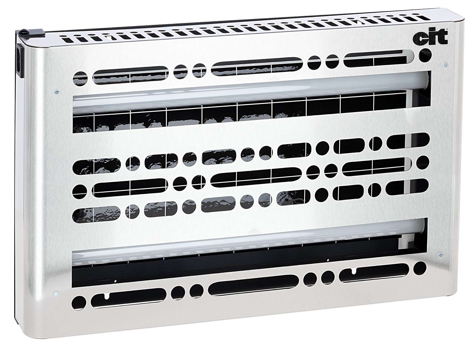 Stainless steel LED fly trap with adhesive film