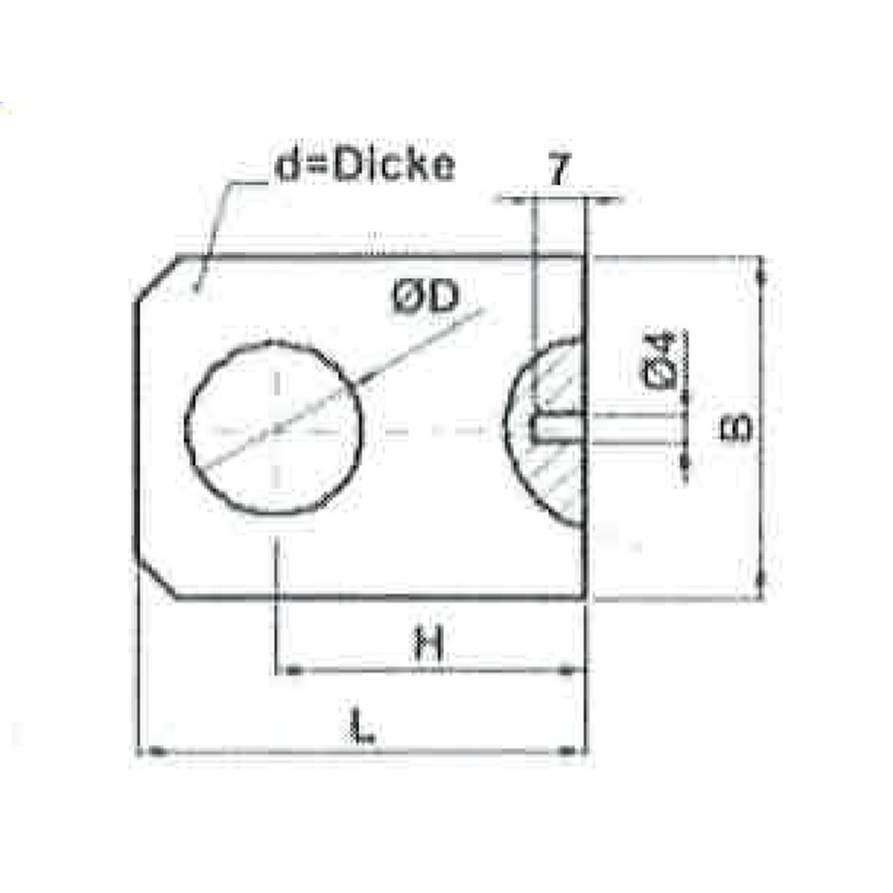 Flacheisen zum Anschweißen für Hydraulikzylinder