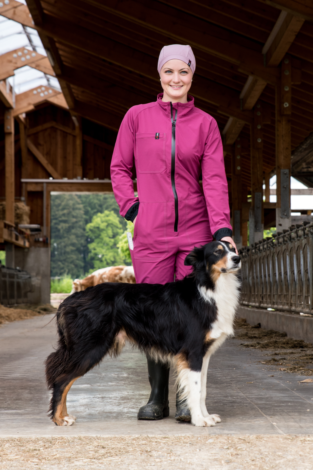 Stallmütze mit Bändern flieder- hairtex®