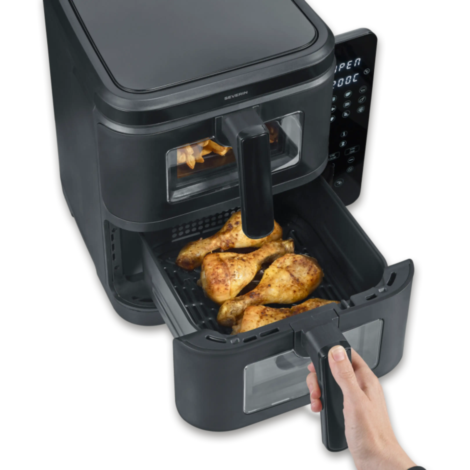Heißluftfritteuse Doppel 2 x 5,5 Liter