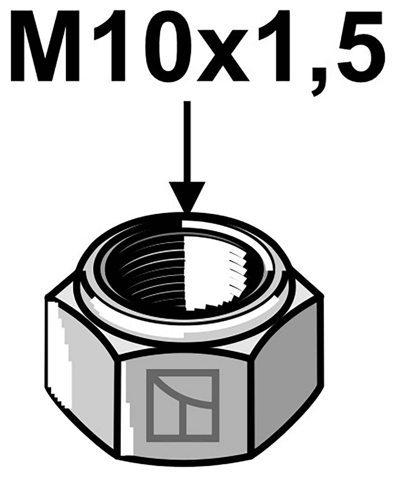 Self-locking nut, M10 x 1.5 mm, grade 8.8