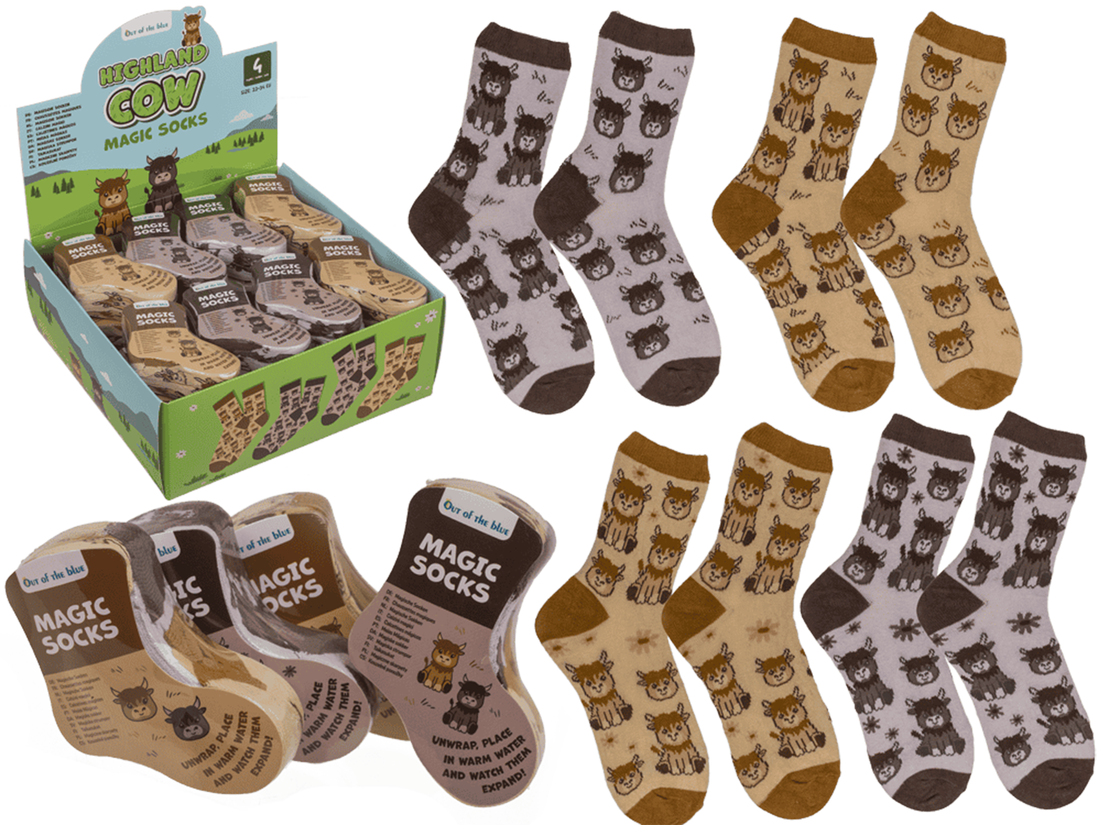 Socken Highland Cow – Größe 22–34