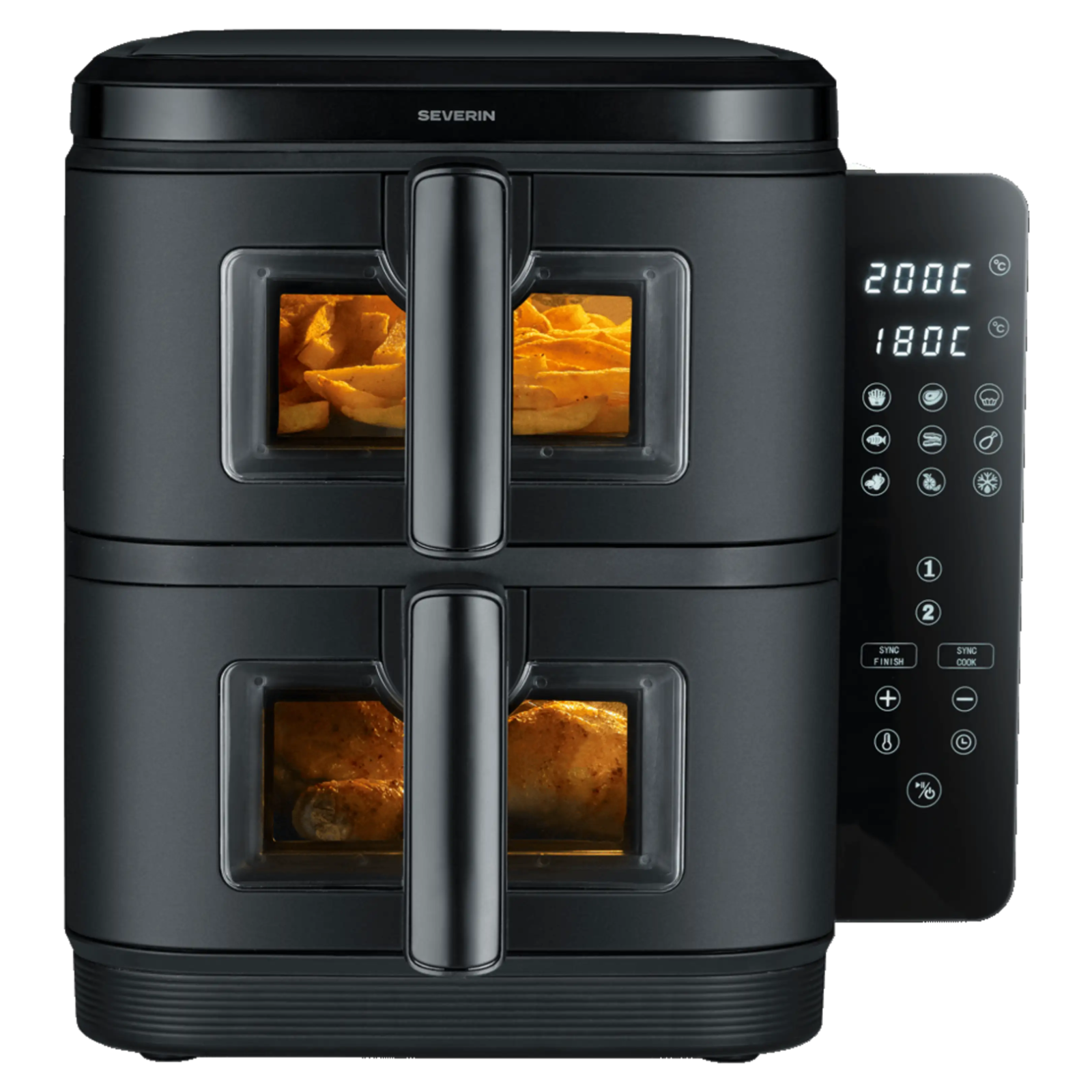 Friteuse à air double, 2 x 5,5 litres