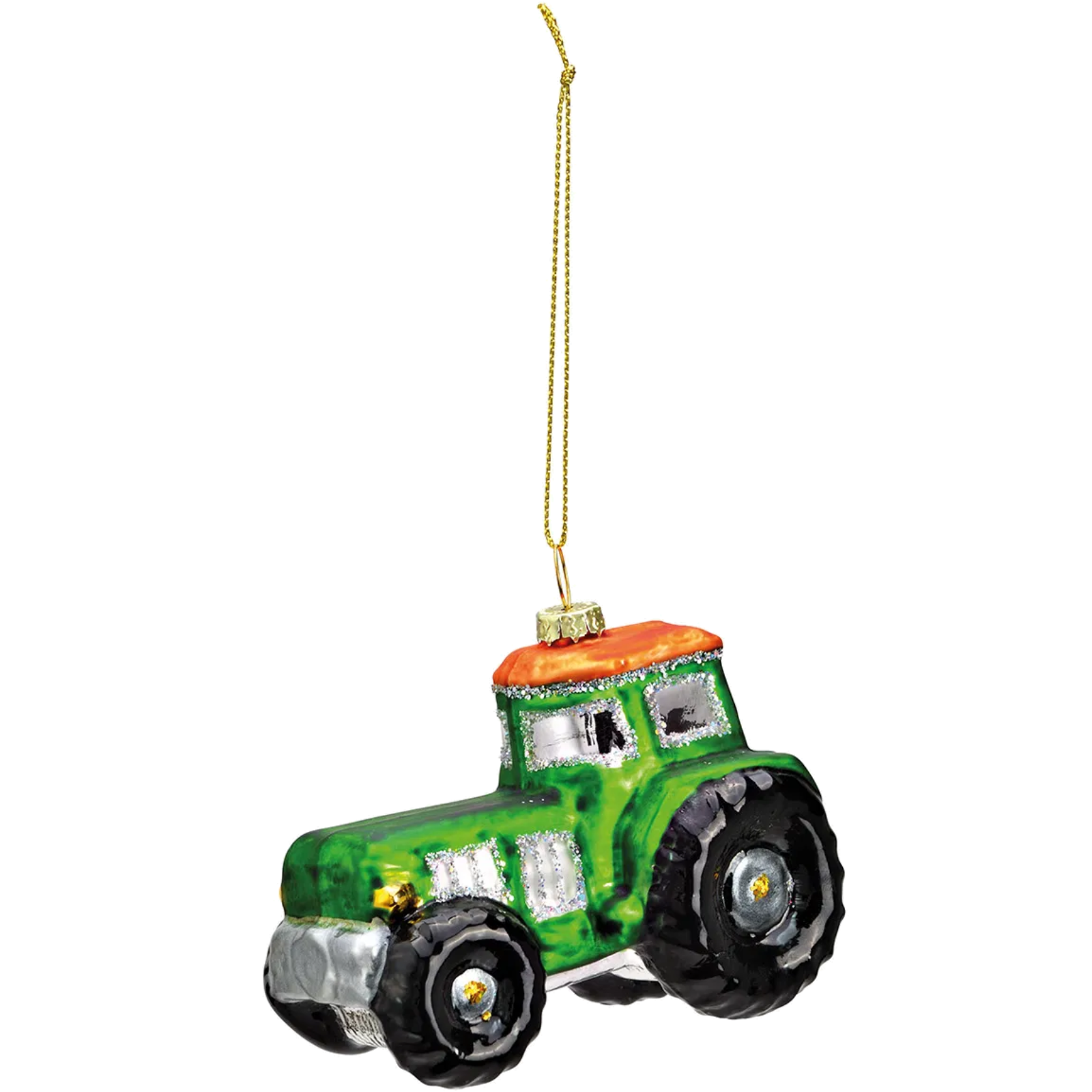 Christbaumschmuck Traktor aus Glas grün