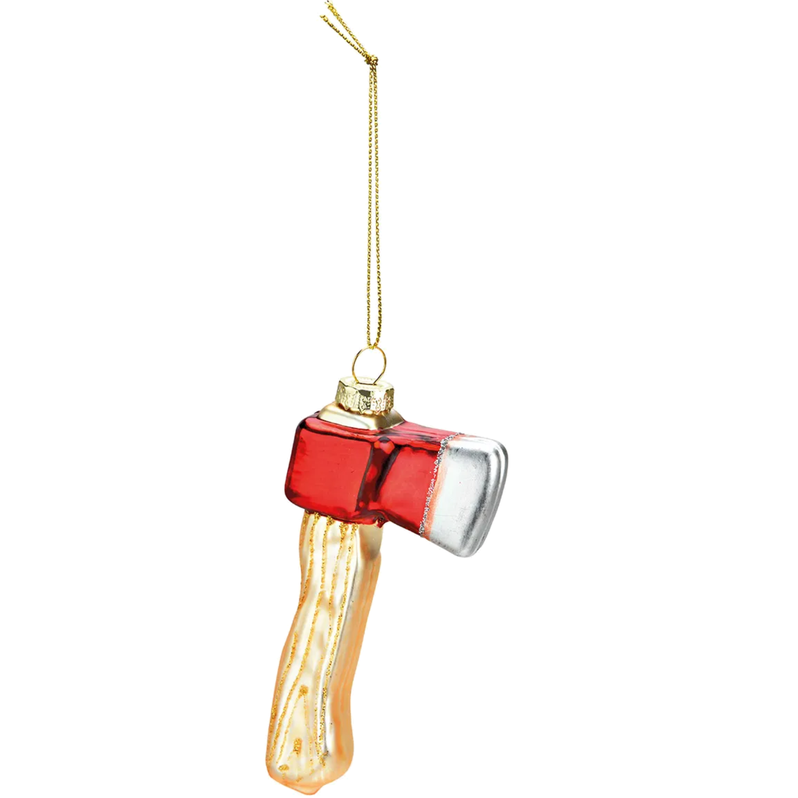Christmas tree ornament, axe made of glass