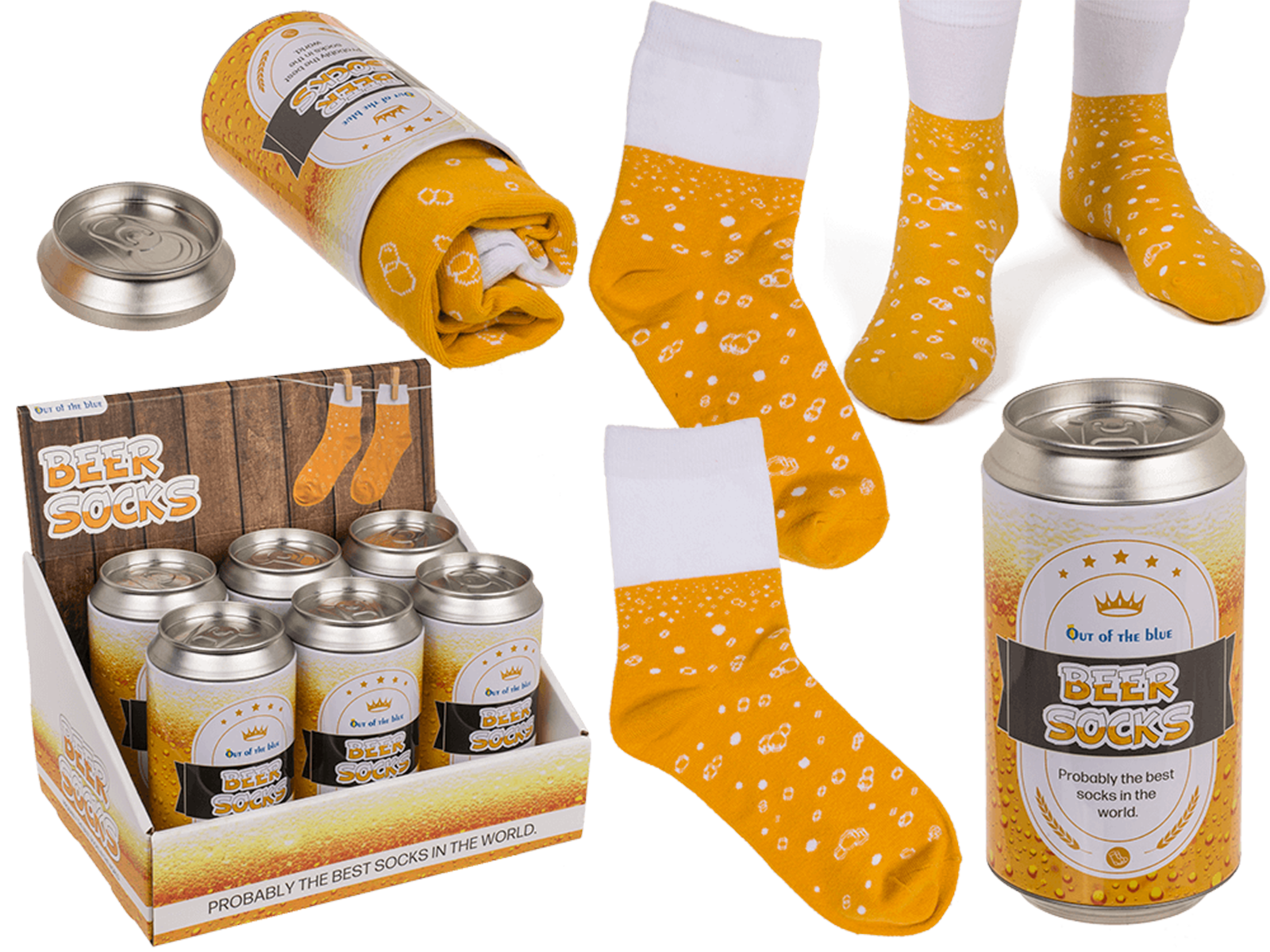 Socken Bier in Dose