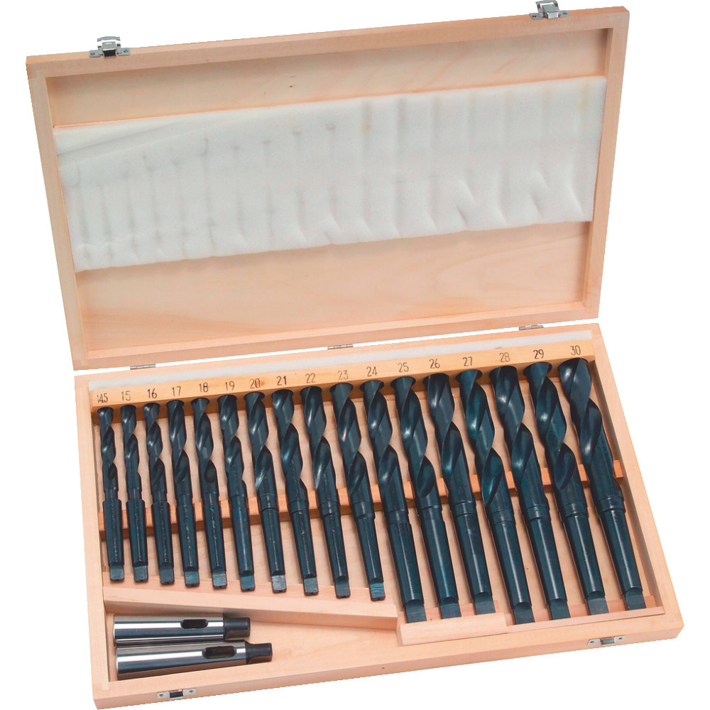 Jeu de forets hélicoïdaux MK2/3, 17 pièces.