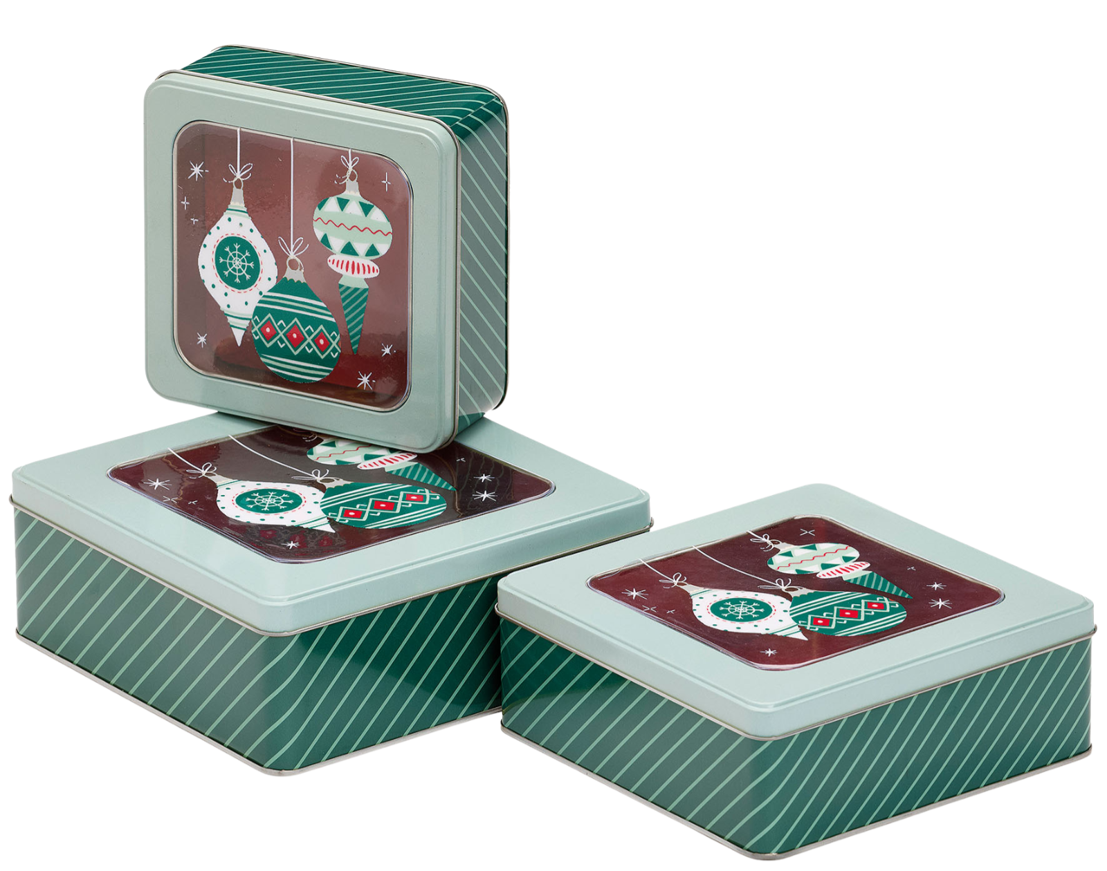 Ensemble de boîtes à biscuits, 3 pièces, avec fenêtre