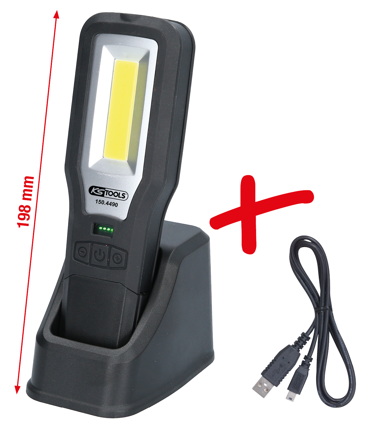 Mobile Werkstatt Handlampe, 550 Lumen und knickbar