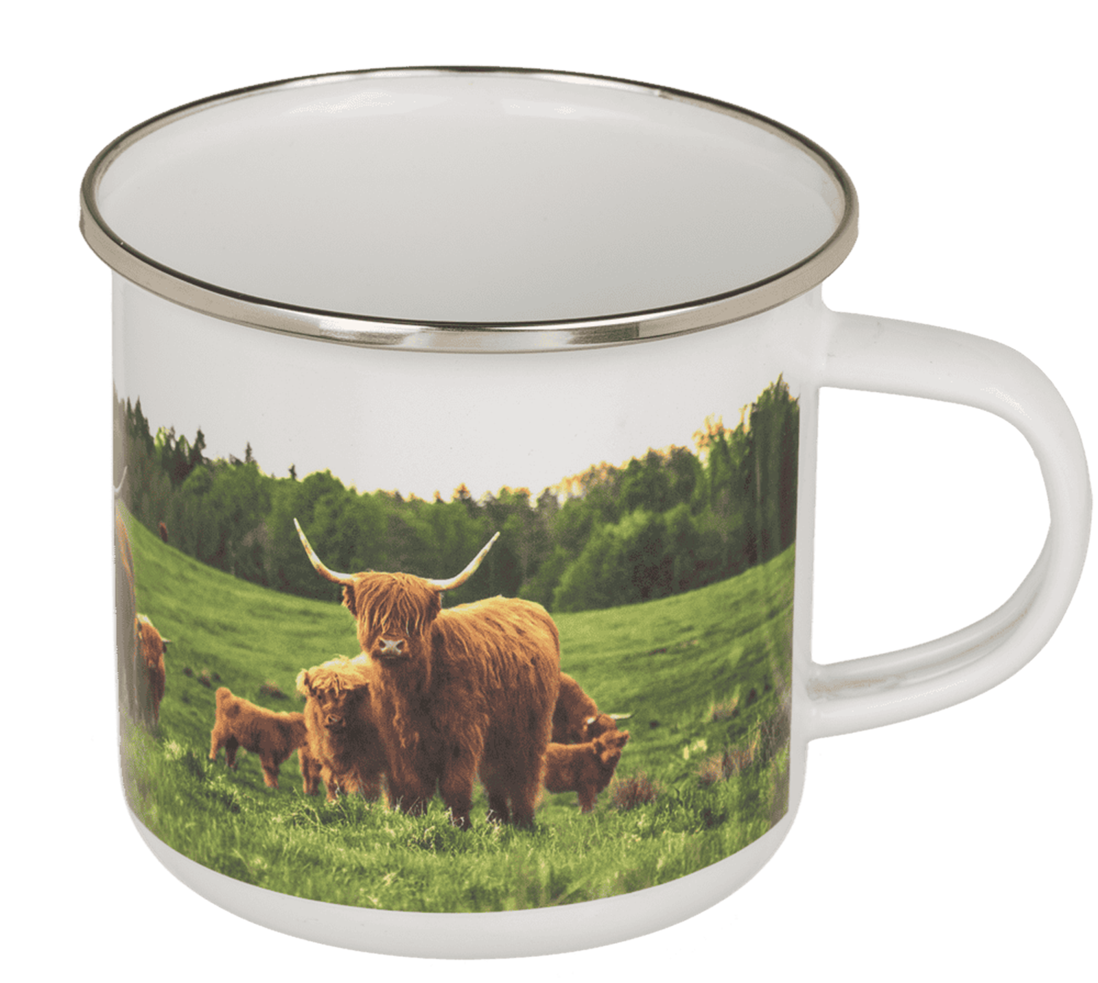 Becher Emaille Highland Kuh 350 ml