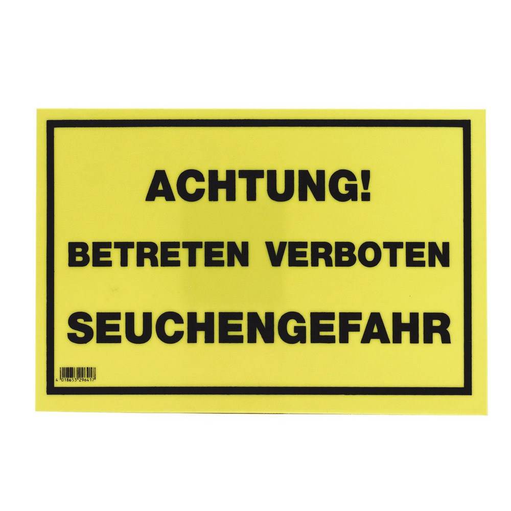 Warntafel Seuchengefahr
