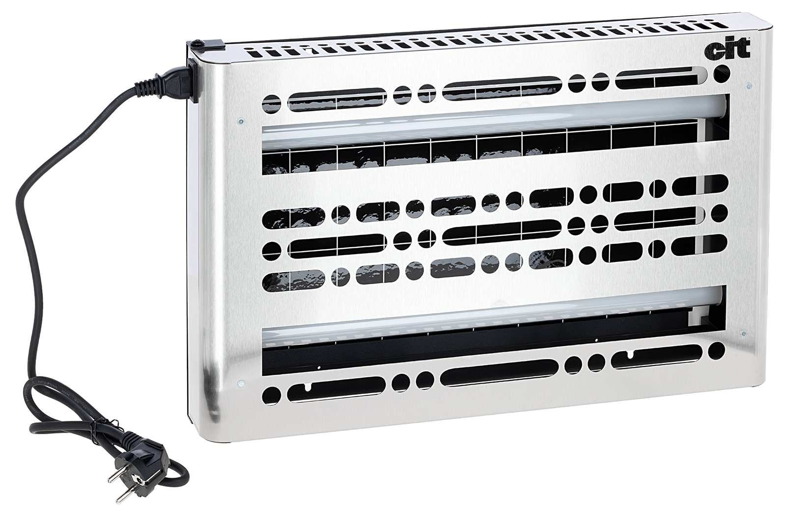 Stainless steel LED fly trap with adhesive film