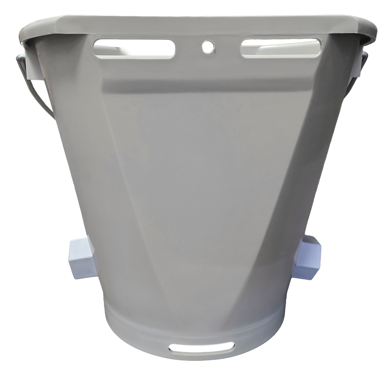 Grey calf feeding bucket with 5 feeding points, without teats