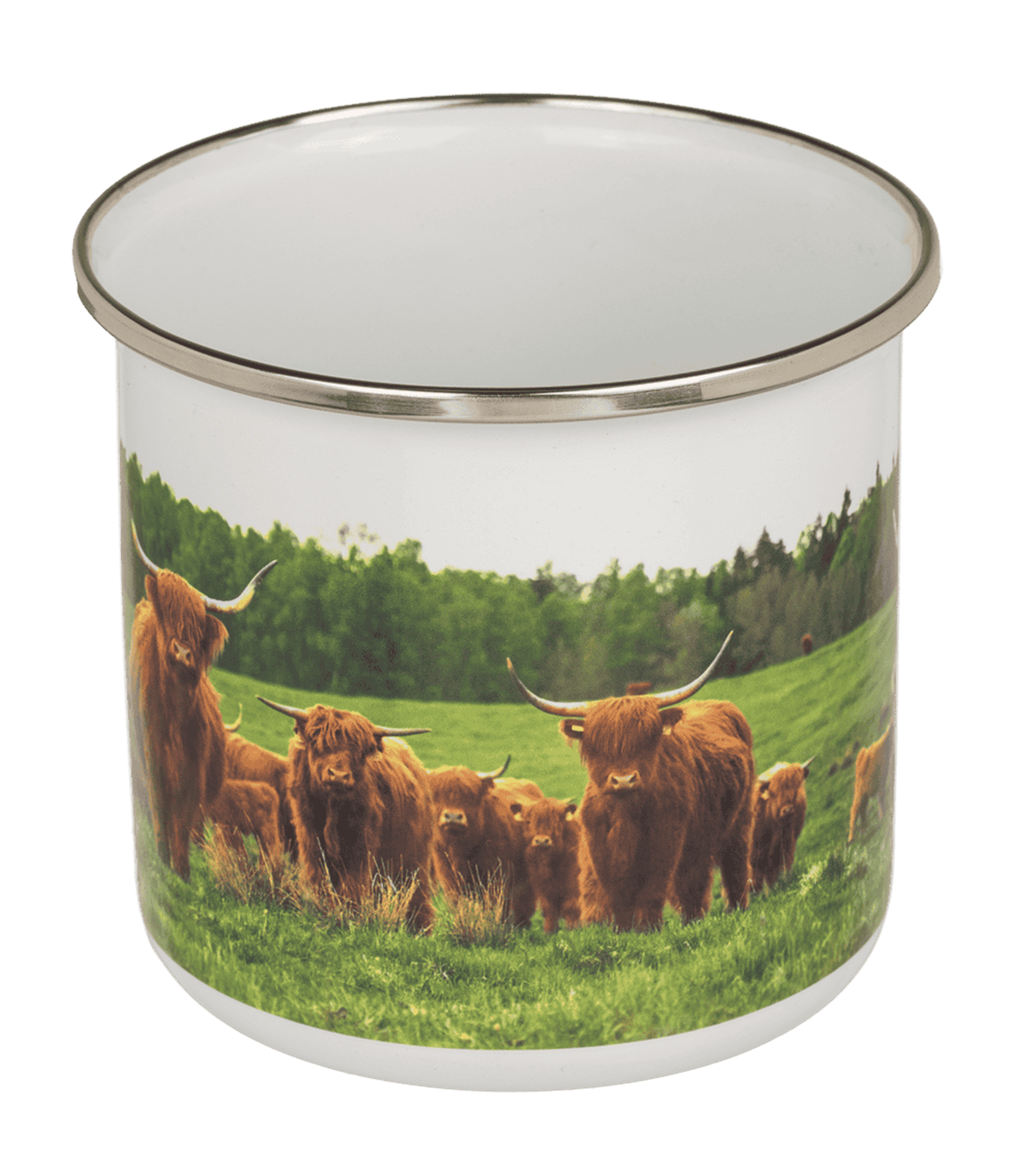 Becher Emaille Highland Kuh 350 ml