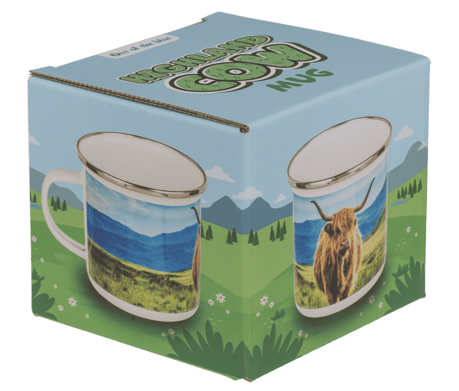Becher Emaille Highland Kuh 350 ml