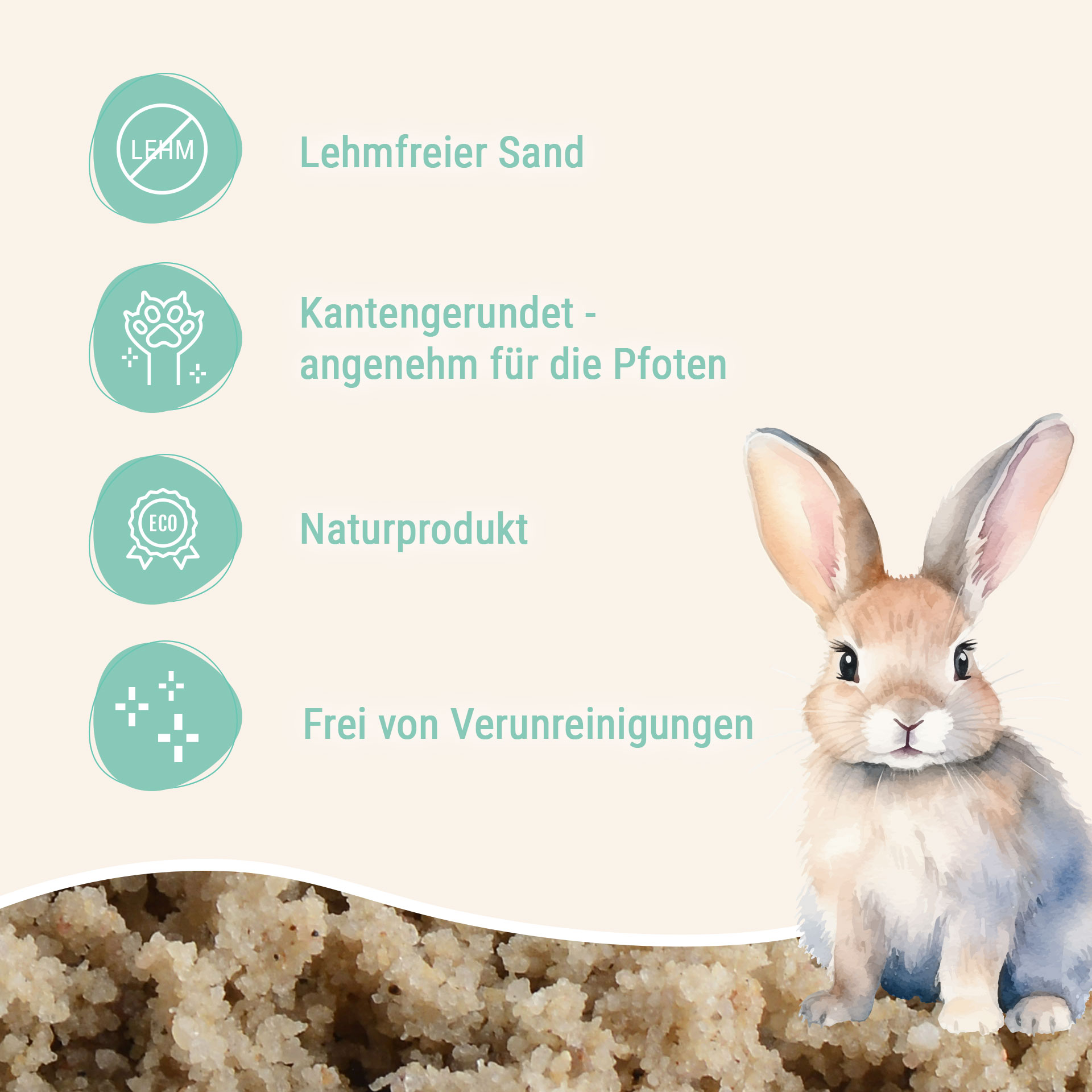 Kaninchen Buddelsand 0-1 mm - 25 kg Sack
