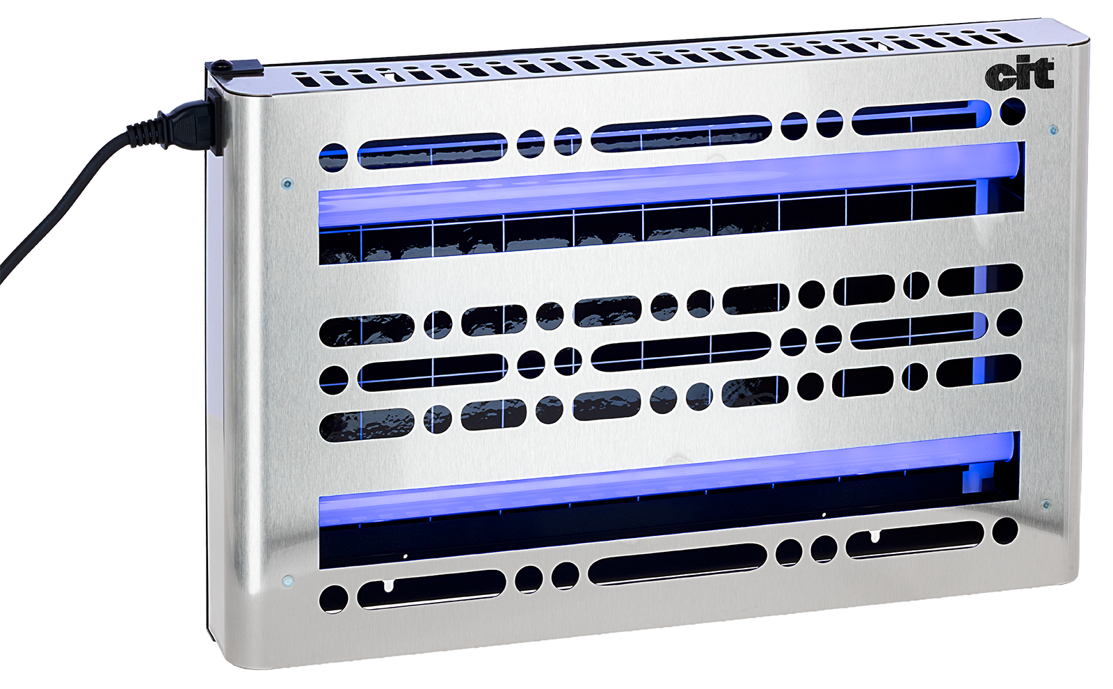 Stainless steel LED fly trap with adhesive film