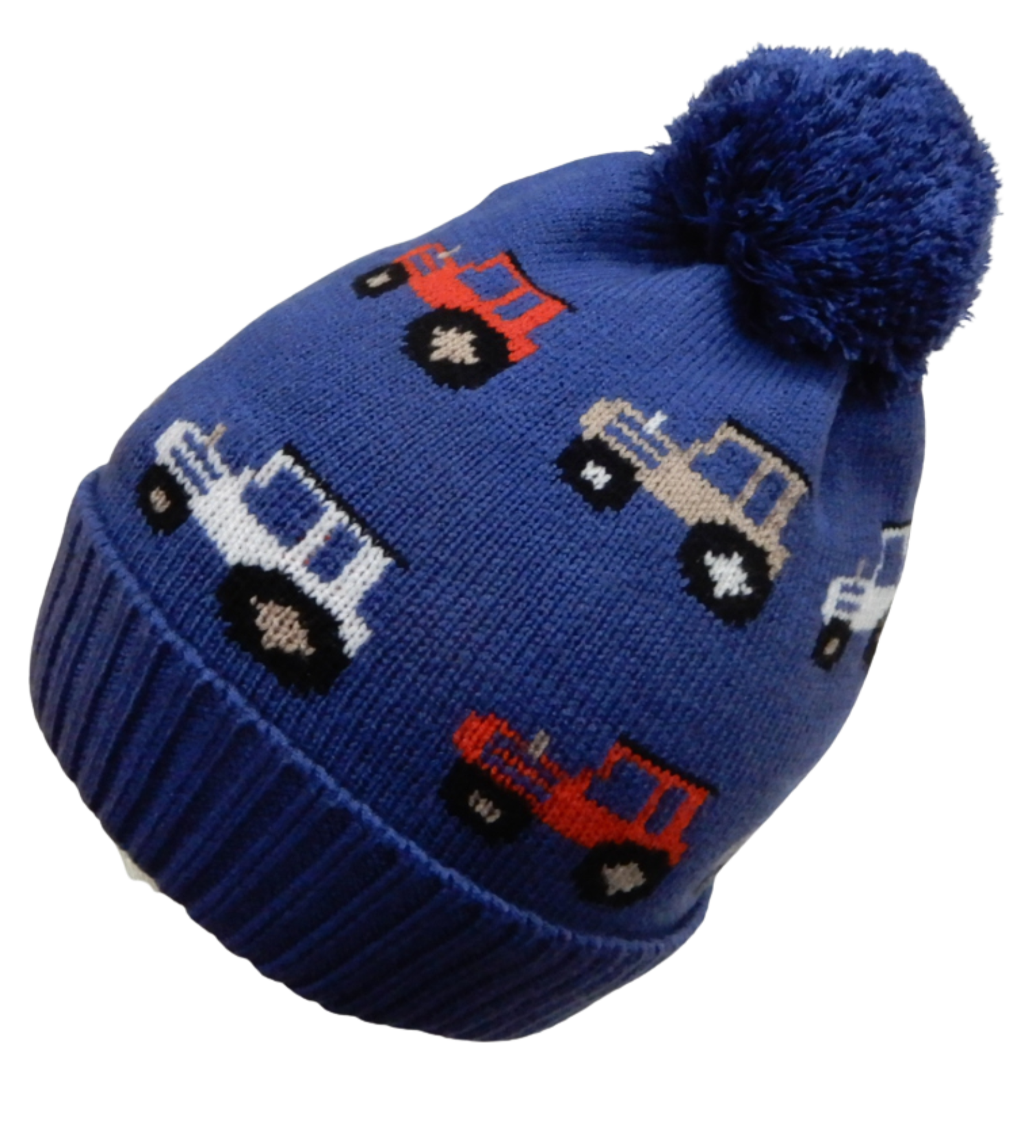 Kinderhaube Traktor Blau one size