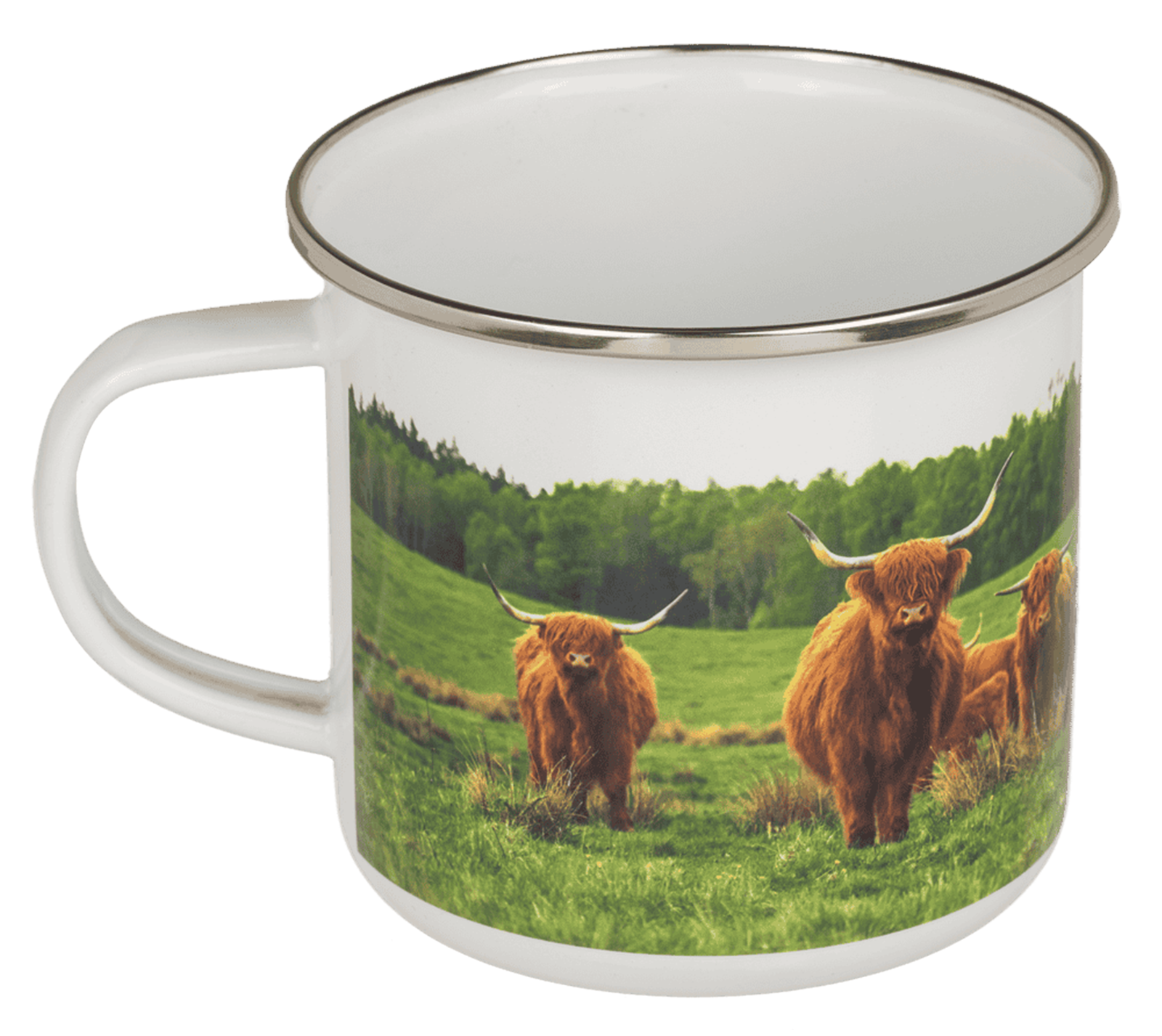 Becher Emaille Highland Kuh 350 ml
